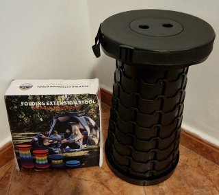 Taburete Plegable Extensible Negro