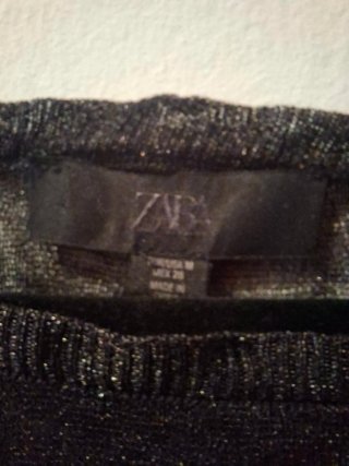 Camiseta Zara Transparente Negra Talla M