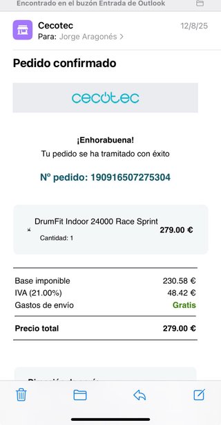 Bici Estática Cecotec Drumfit Indoor 24000