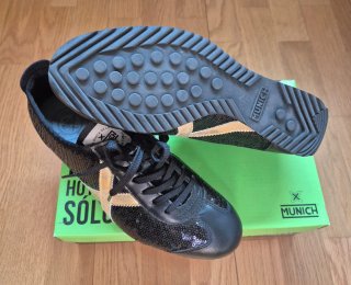 Zapatillas Munich Piel Negras Talla 41, mujer.