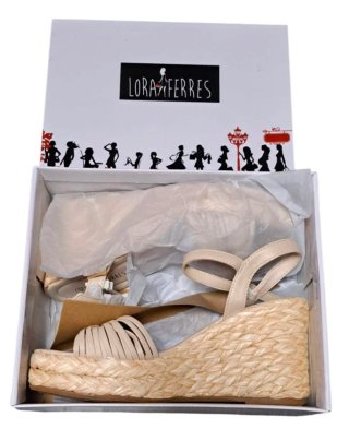 Sandalias cuña Lora Ferres beige Talla 40