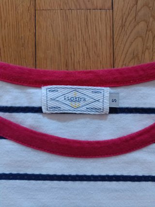 Camiseta Lloyd's rayas blancas y azules de mujer