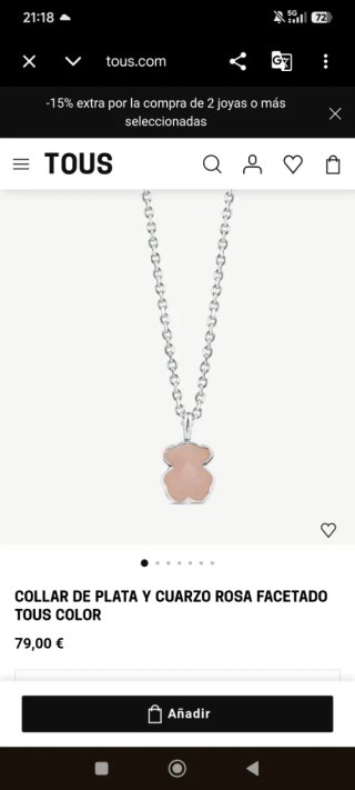 Colgante Oso Tous Rosa y Plata