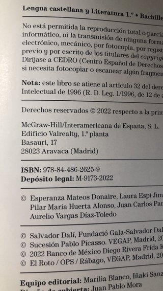 Lengua castellana y literatura 1 Bachillerato