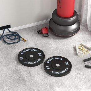 Juego De 2 Discos De Pesas De 10/20Kg, Discos Para Barra Y Mancuernas Con Conexión Ø5 Cm Para Entrenamiento En Casa Y Gimnasio, Negro