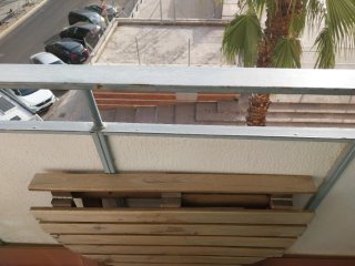 Mesa balcón madera semicircular