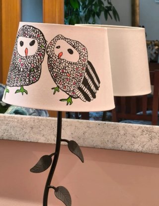 Lampara  de mesa forja con pantalla Gulert de Ikea