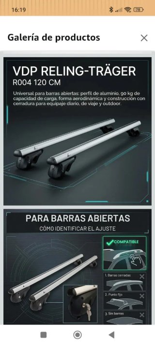 Bacas VDP RELING-TRÄGER R004 120cm