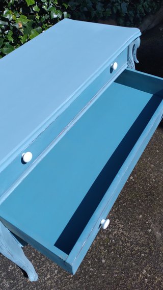 Cómoda Azul 3 Cajones Madera
