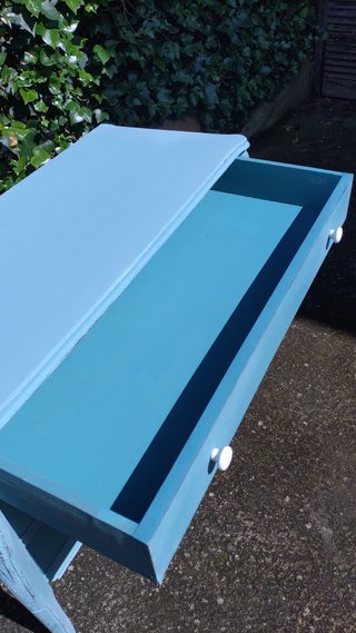 Cómoda Azul 3 Cajones Madera