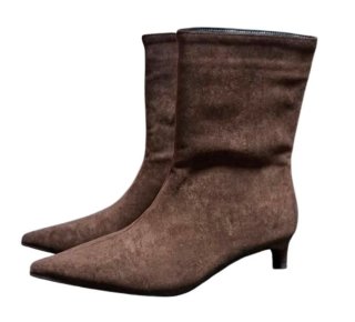 Botines ante elástico tacón bajo talla 36
