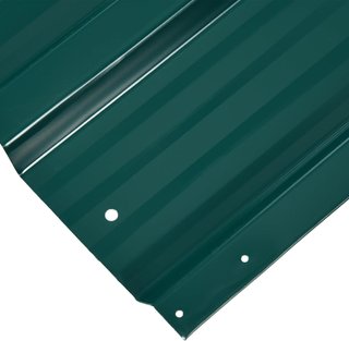 Juego de 12 Paneles de Repuesto para Casetas de Jardín de Acero Galvanizado con Agujeros, 129X45 Cm, Verde