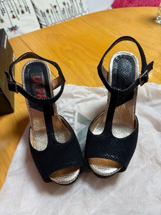 Sandalias Tacón Negro Talla 38