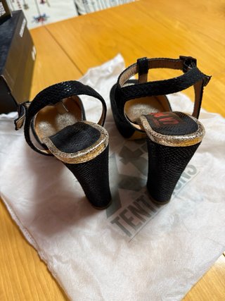 Sandalias Tacón Negro Talla 38