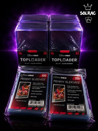 Lote 100 Toploaders y 200 Fundas Ultra Pro