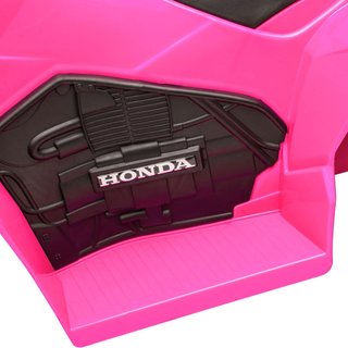 HONDA Quad Eléctrico para Niños 18-36 Meses, Mini Quad para Niños Con Luces LED, Claxon y Pedales, Velocidad Máx 2.8 Km/H, 65.5X38.5X43.5 Cm, Rosa