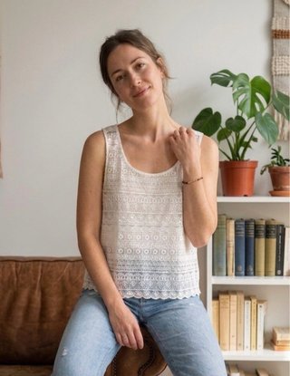 Blusa encaje boho chic blanca Talla M