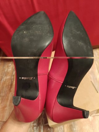 Décolleté Bata Pelle Rossa Ciliegia Tg 38
