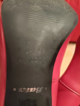 Décolleté Bata Pelle Rossa Ciliegia Tg 38