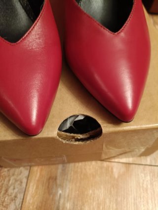 Décolleté Bata Pelle Rossa Ciliegia Tg 38