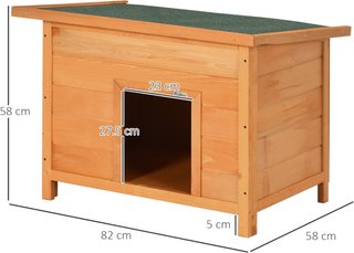 Caseta para Perros Impermeable de Exterior en Madera de Abeto, 85X58X58Cm