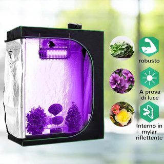 Tienda Hidropónica en Oxford 600D Con 3 Salidas de Aire Regulables y Ventana, Invernadero Hidropónico para Cultivo Con Orificio para Cables Internos, 120X60X150 Cm, Negro