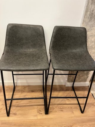 Taburetes de Cocina Cuero y Metal (1 und)