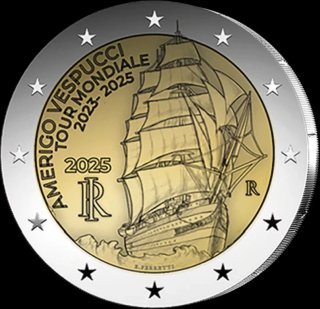 Moneda 2 euros Italia 2025. SIN CIRCULAR.