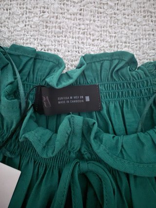Blusa Zara verde tam M