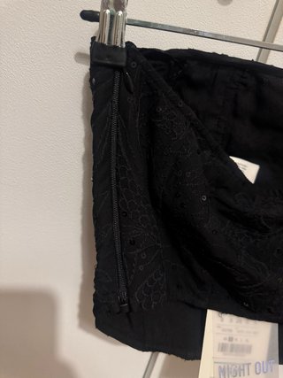 Top Corsé Negro Encaje Mujer