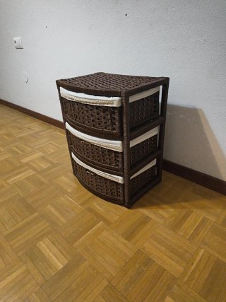 Cajonera de mimbre 3 cajones