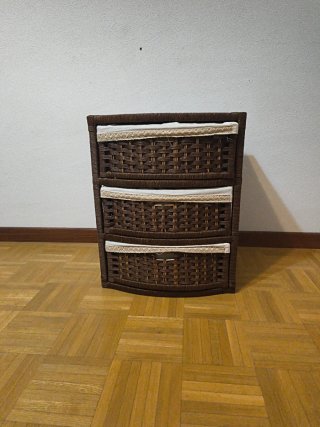 Cajonera de mimbre 3 cajones