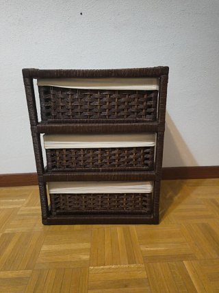 Cajonera de mimbre 3 cajones