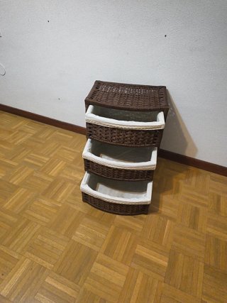 Cajonera de mimbre 3 cajones