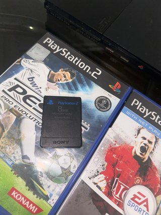 Consola PS2 Slim Negra + 2 Juegos Memory card 8MB