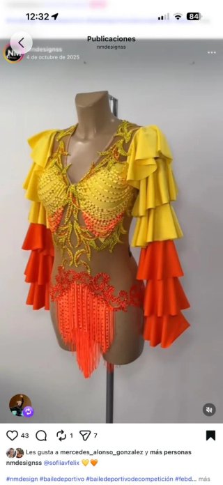 Vestido de baile caribeño de competición