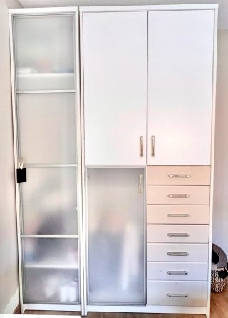 Set 2 Armarios Dormitorio Blanco y Beige