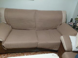 Sofá 2 y 3 plazas beige/marrón