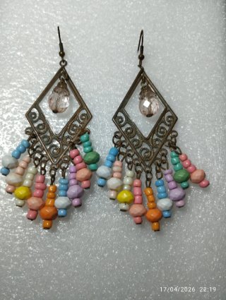 Pendientes bisutería antiguos multicolor