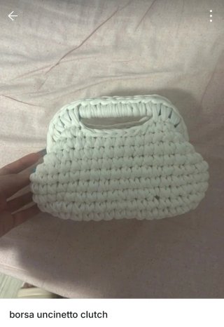 Borsa uncinetto clutch bianca