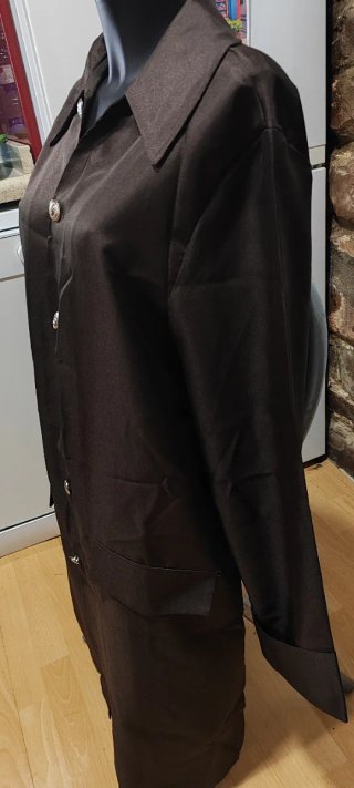Gabardina Larga Marrón Satinada Talla L