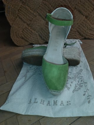 Alpargatas ALHAMAS cuñas de esparto y piel T39.