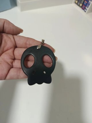 Colgante Calavera Grande Negro unisex