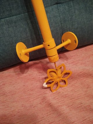 Barra Cortina Amarilla Flor Metal