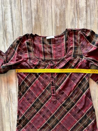 Blusón cuadros marrón-morado Talla L/XL