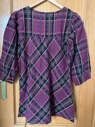 Blusón cuadros marrón-morado Talla L/XL