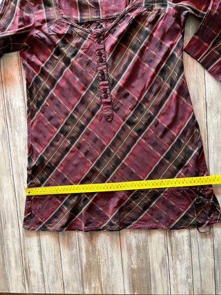 Blusón cuadros marrón-morado Talla L/XL