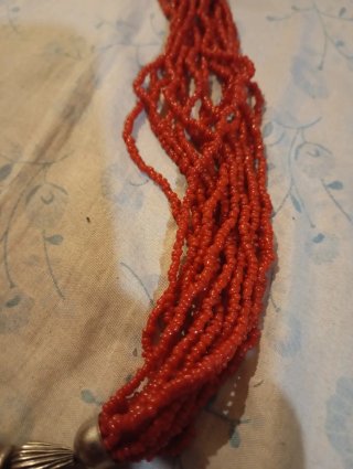 Collar Vintage Coral Corazón
