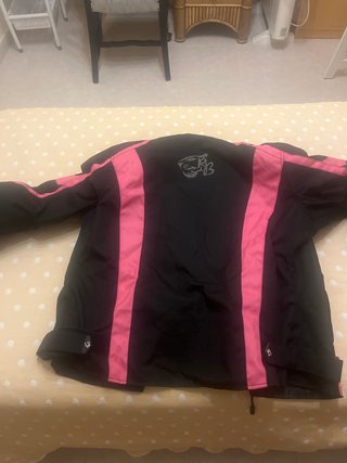Chaqueta moto textil XXL negra y rosa
