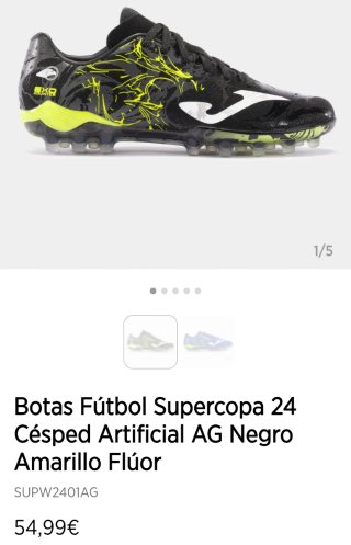 Botas de fútbol Joma negras y flúor